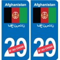 Afghanistan افغانستان  sticker numéro département au choix autocollant plaque immatriculation auto