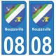 08 Nouzonville autocollant plaque ville département