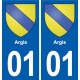 01 Pont-d'Ain logo ville autocollant plaque sticker
