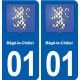 01 Bâgé-la-Ville logo ville autocollant plaque sticker