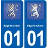 01 Bâgé-la-Ville logo ville autocollant plaque sticker
