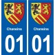 01 Chaneins blason ville autocollant plaque sticker