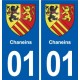 01 Chaneins coat of arms, city sticker, plate sticker