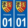 01 Chaneins coat of arms, city sticker, plate sticker