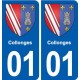 01 Ceyzériat logo ville autocollant plaque sticker