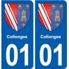 01 Ceyzériat logo ville autocollant plaque sticker