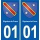 01 Ceyzériat logo ville autocollant plaque sticker