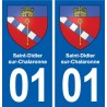 01 Saint-Didier-sur-Chalaronne coat of arms, city sticker, plate sticker