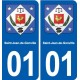 01 Priay logo ville autocollant plaque sticker
