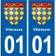 01 Villeneuve blason ville autocollant plaque sticker