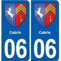 06 Cabris blason ville autocollant plaque stickers