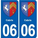 06 Cabris coat of arms, city sticker, plate sticker