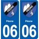 06 Falicon logo  ville autocollant plaque stickers