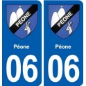 06 Péone blason ville autocollant plaque stickers