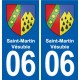 06 Saint-Martin-Vésubie, stemma, città adesivo, adesivo piastra