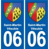 06 de Saint-Martin-Vésubie escudo de armas de la ciudad de etiqueta, placa de la etiqueta engomada