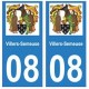 08 Villers-Semeuse autocollant plaque ville département