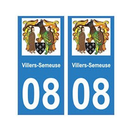08 Villers-Semeuse autocollant plaque ville département
