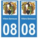 08 Villers-Semeuse autocollant plaque ville département