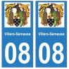 08 Villers-Semeuse autocollant plaque ville département