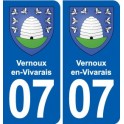 07 Vernoux-en-Vivarais blason ville autocollant plaque stickers