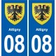 08 Attigny wappen der stadt aufkleber typenschild aufkleber