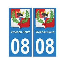 08 Vivier-au-Court autocollant plaque ville département