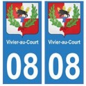 08 Vivier-au-Court autocollant plaque ville département