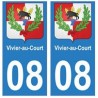 08 Vivier-au-Court autocollant plaque ville département