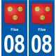 08 Flize blason ville autocollant plaque stickers