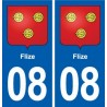 08 Flize coat of arms, city sticker, plate sticker