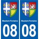 08 de Maubert-Fontaine escudo de armas de la ciudad de etiqueta, placa de la etiqueta engomada