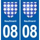 08 Neufmanil escudo de armas de la ciudad de etiqueta, placa de la etiqueta engomada