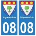 08 Vrigne-aux-Bois autocollant plaque ville département