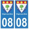 08 Vrigne-aux-Bois autocollant plaque ville département