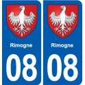 08 Rimogne blason ville autocollant plaque stickers