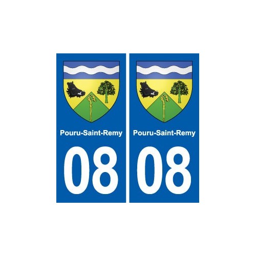 08 Pouru-Saint-Remy logo ville autocollant plaque stickers