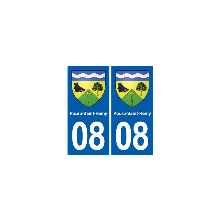 08 Pouru-Saint-Remy logo ville autocollant plaque stickers
