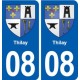 08 Thilay logo ville autocollant plaque immatriculation département