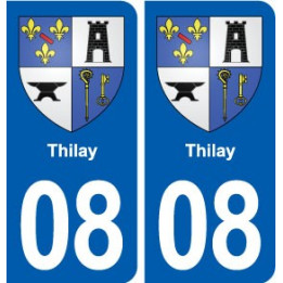 08 Thilay logo ville autocollant plaque immatriculation département