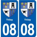 08 Thilay logo ville autocollant plaque immatriculation département