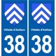 38 Villette d'Anthon blason ville autocollant plaque stickers