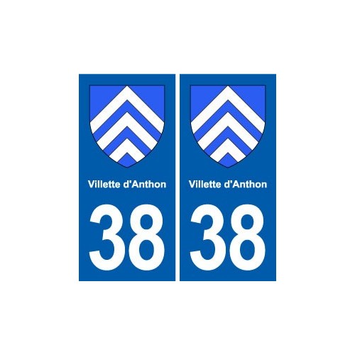 38 Villette d'Anthon blason ville autocollant plaque stickers