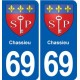 69 Chassieu blason autocollant plaque stickers ville