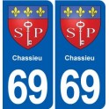 69 Chassieu blason autocollant plaque stickers ville
