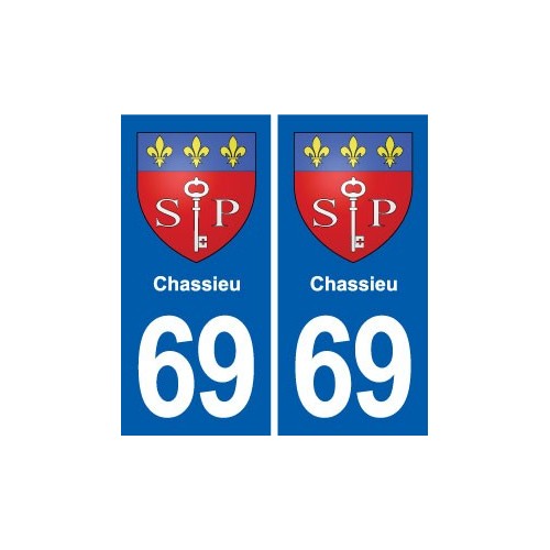 69 Chassieu blason autocollant plaque stickers ville