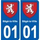 01 Bâgé-la-Ville logo ville autocollant plaque sticker