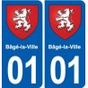 01 Bâgé-la-Ville logo ville autocollant plaque sticker