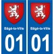 01 Bâgé-la-Ville logo ville autocollant plaque sticker