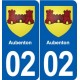 02 Courmelles blason ville autocollant plaque sticker